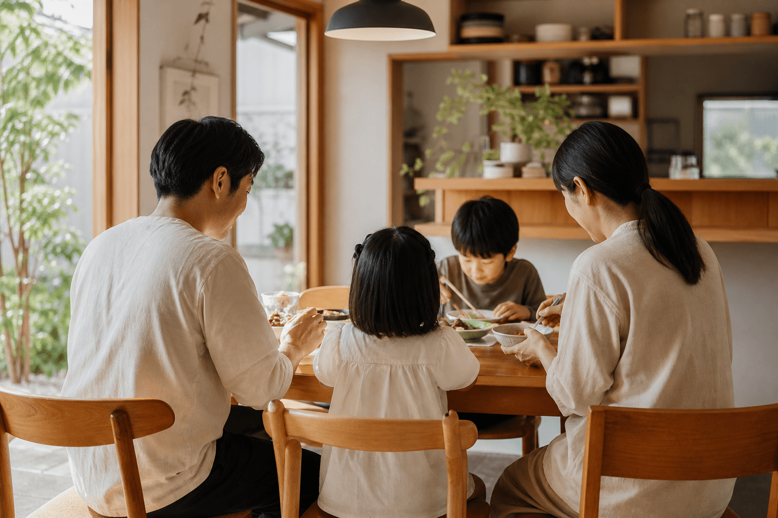 家族の温かな時間を感じる食卓