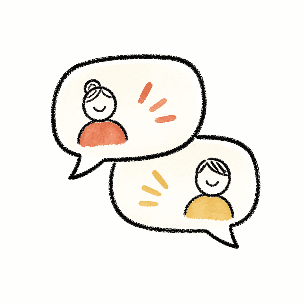 応募者とメッセージを交わすイラスト