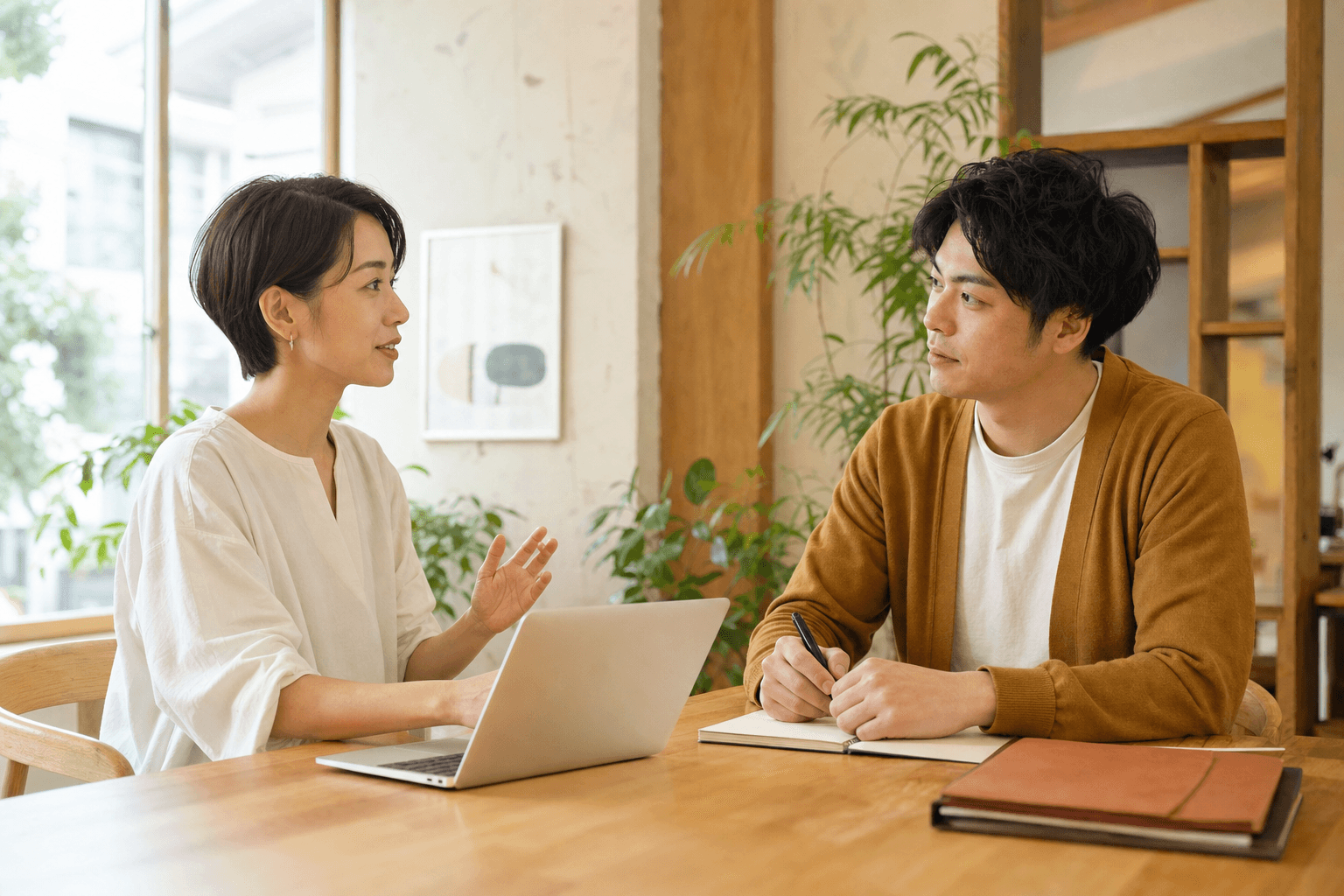 採用について壁打ちをする相談風景