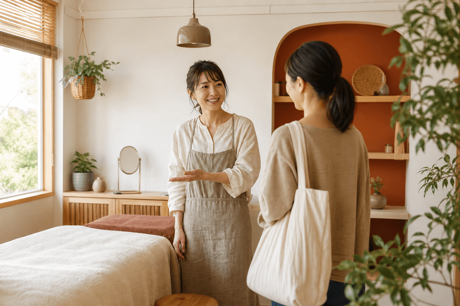 藤枝市の温かなサロン店内